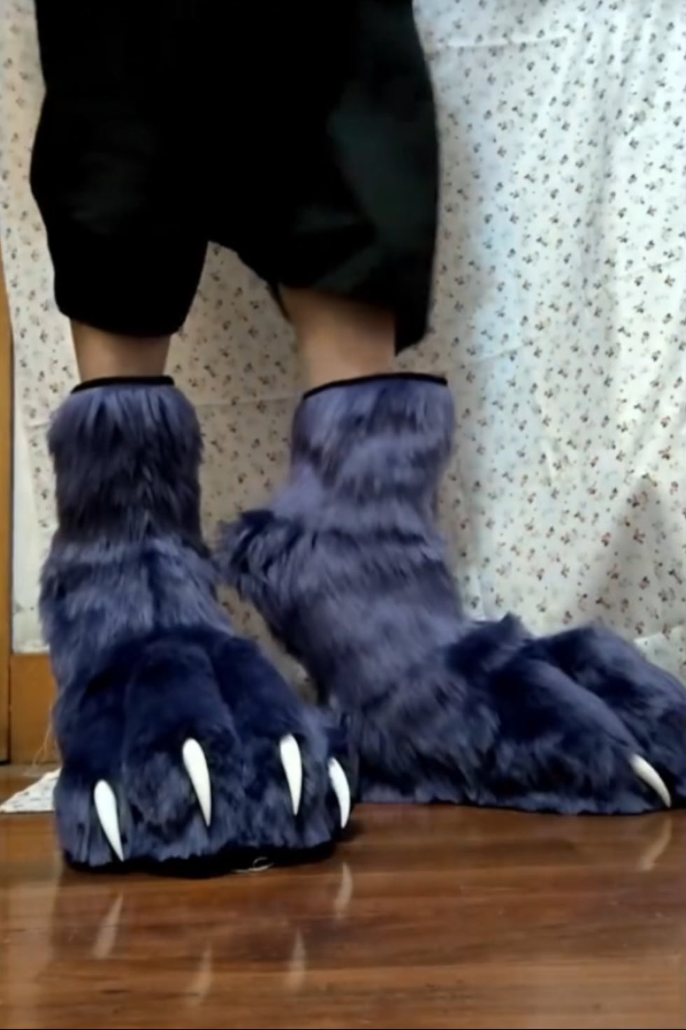 Blue wolf paw feet, furry fursuit, customizable colors and sizes