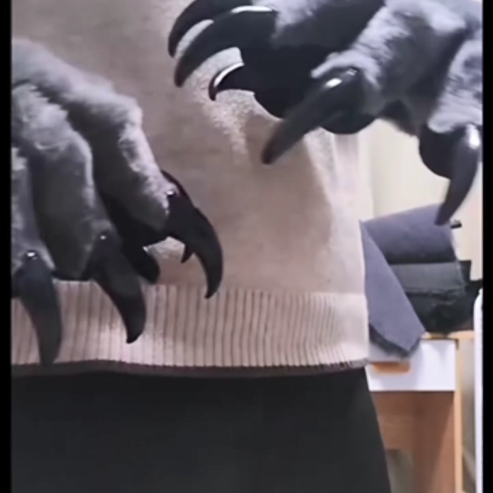 Grey Realistic Large Wolf paws furry fursuit custom