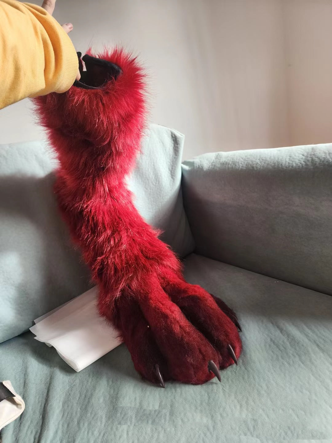 Red wolf paw feet, furry fursuit, customizable colors and sizes