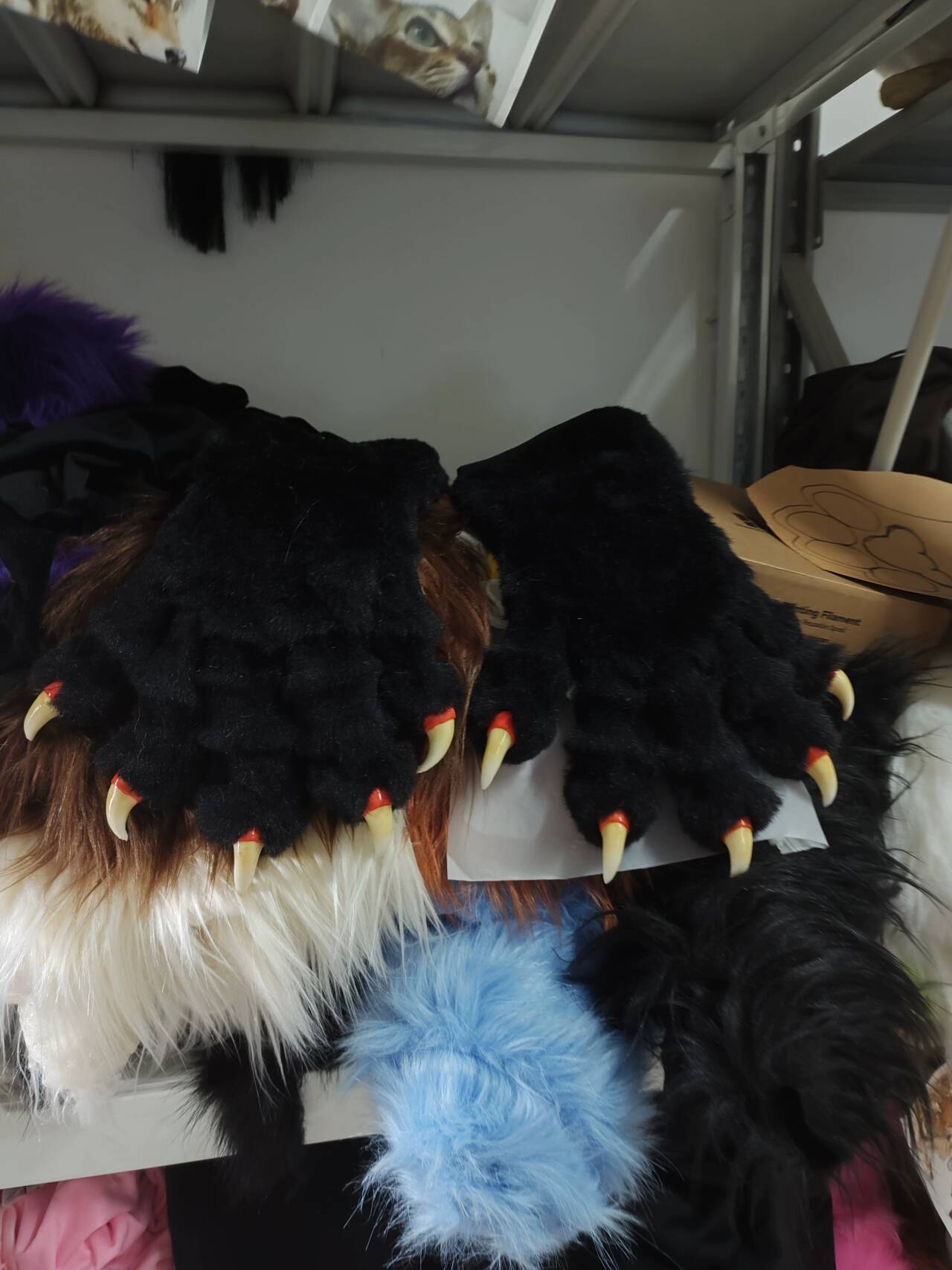 Black realistic paws  furry fursuit