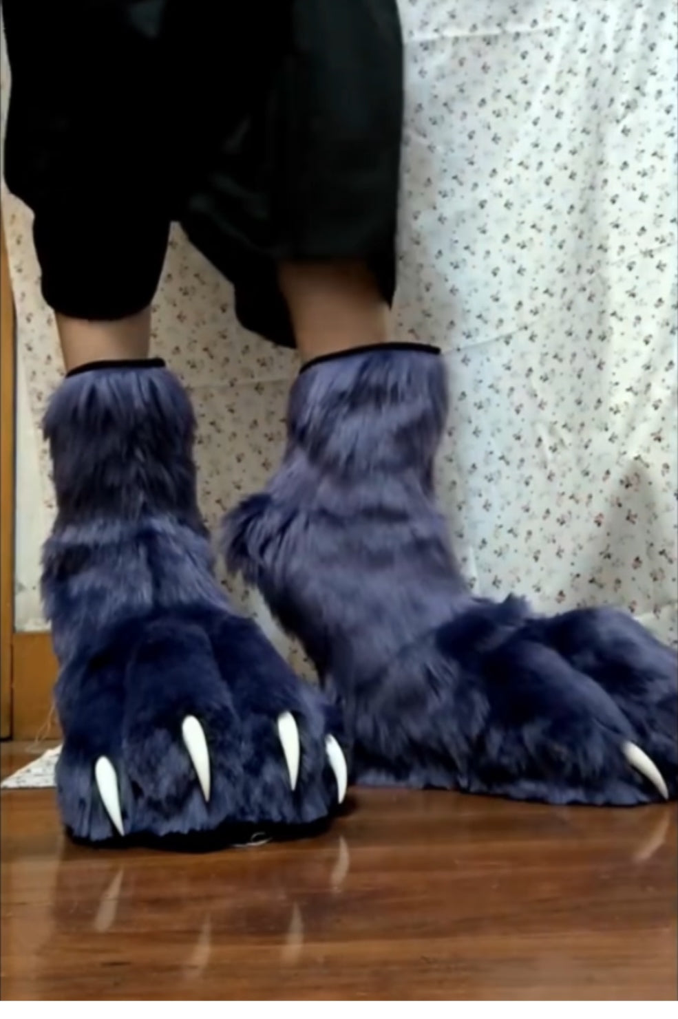 Blue wolf paw feet, furry fursuit, customizable colors and sizes