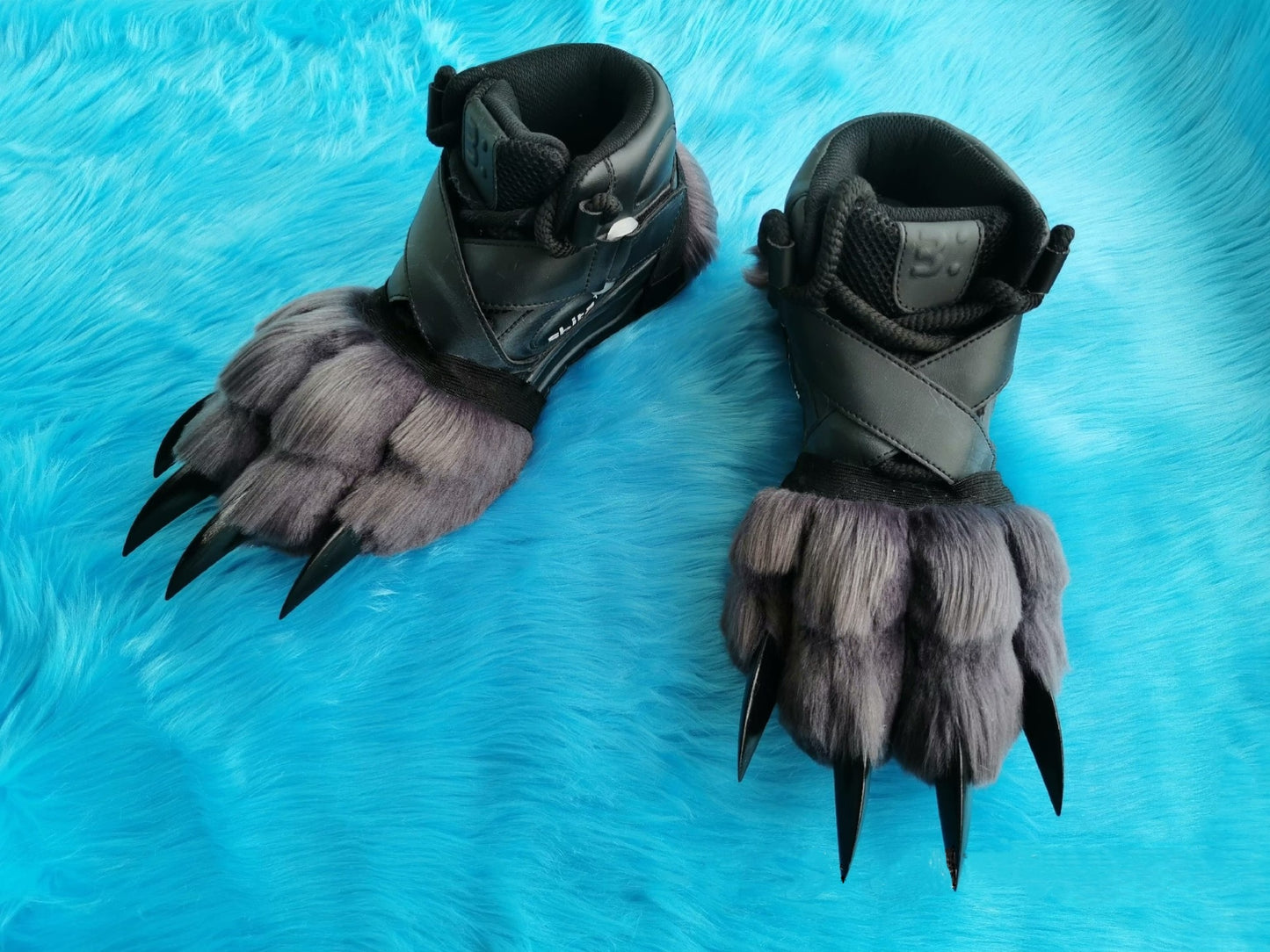 Long wolf paw shoes with black claws  customizable furry fursuit