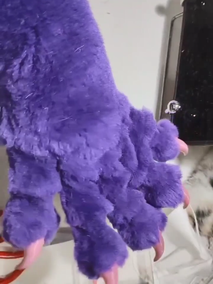 Purple realistic  paws  Pink claws furry fursuit