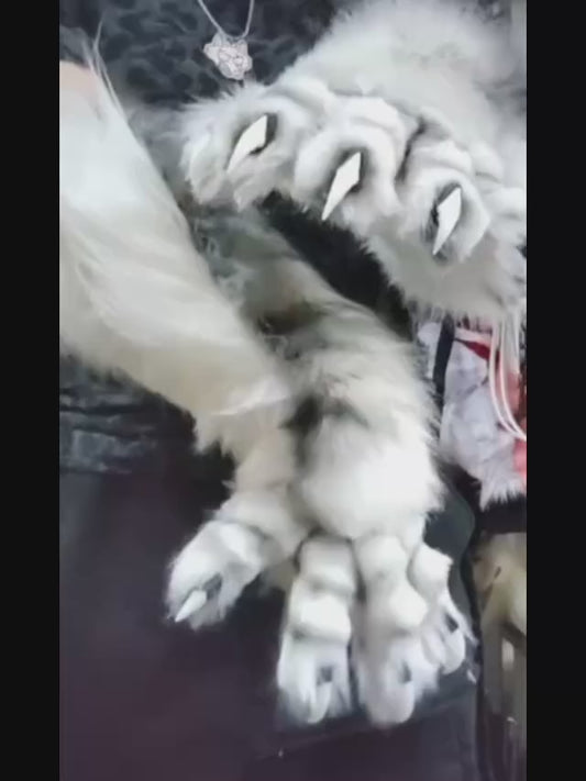 Realistic White Tiger Paws furry fuirsuit  paws  Customizable Colors