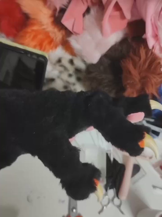 Black realistic paws  furry fursuit