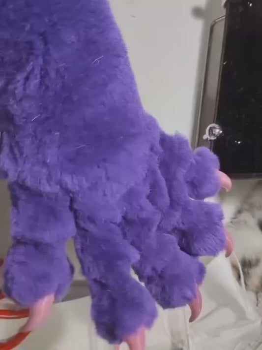 Purple realistic  paws  Pink claws furry fursuit