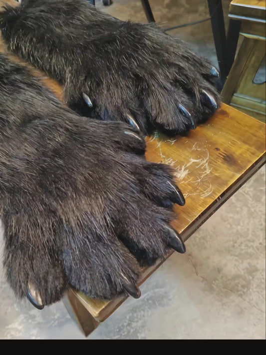 Gray Paw Pads Black Artificial Fur  Big Dog paws Customizable colors furry  fursuit